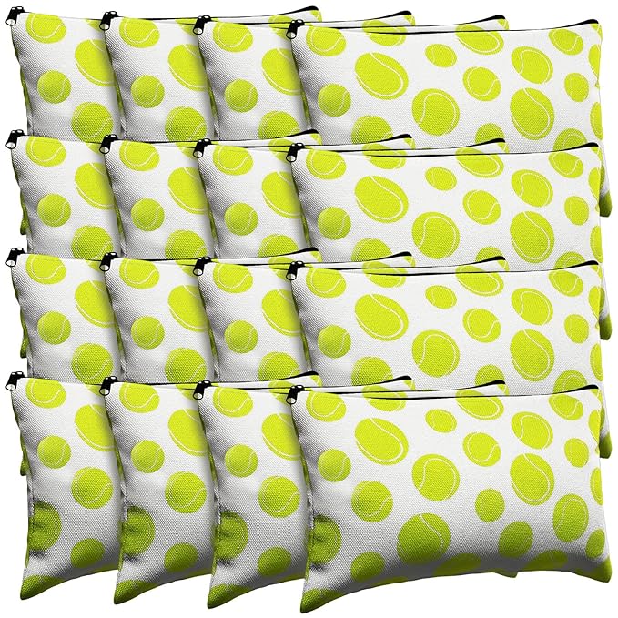 Eccliy 20 Pcs Tennis Makeup Bags Bulk Sport Team Gifts Tennis Cosmetic Bag Accessories for Women Toiletry Zipper Pouch Travel Canvas Gifts Stuff for Party Team Players Lover