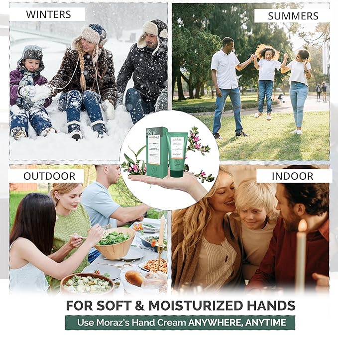 Moraz Herbal Hand Cream For Dry Cracked Hands with Polygonum Extract – Cruelty-Free Hand Moisturizer for Extremely Dry & Rough Skin – Paraben-Free & Herbal-Rich Hand Lotion for Women & Men, 8.5 Fl Oz