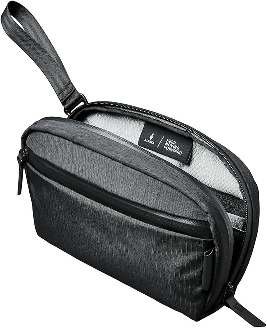ALPAKA Toiletry Bag - Detachable Wrist Strap - 2 Internal Dividers and 2 Mesh Pockets - Doubles as EDC Pouch - Optimally Sized Accordion-Style Toiletry Bag For Men