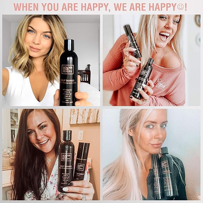 Self Tanner Lotion - Natural Sunless Tanning Lotion w/Organic & Hyaluronic Acid, Fake Tan for Flawless Light to Medium, Self Tanners Best Sellers 8.0 fl.oz.