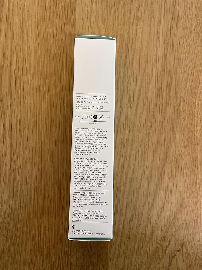 MAKE Beauty Succulent Skin Gel Cream - Hydrating Face Moisturizer. Lightweight Cream Gel with Cactus Extracts and Hyaluronic Acid. Non-Comedogenic Daily Moisturizer for All Skin Types - 1.7 Fl Oz