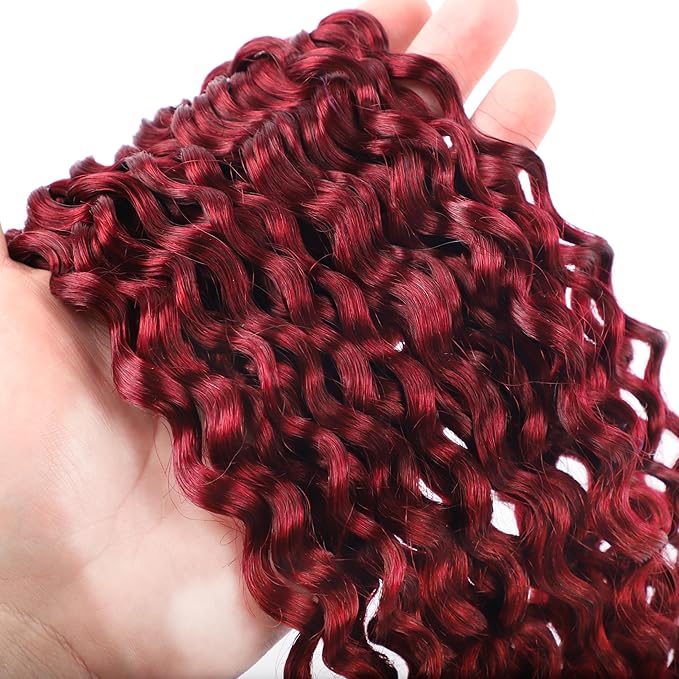 99J Water Wave Human Braiding Hair No Weft 100g (1Pack-2Bundles) 100% Unprocessed Virgin Human Hair For Bohe Braids Micro Braiding Human Hair (Water Bulk（99J), 18 Inch)