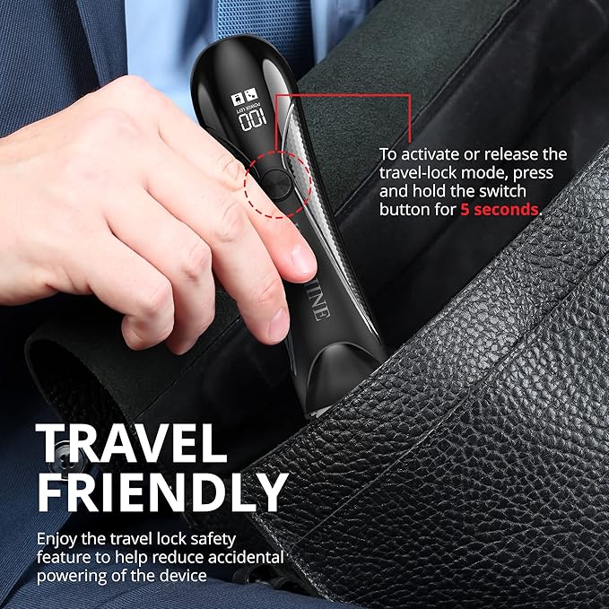 Electric Body Hair Trimmer for Men: Waterproof 2-in-1 Groin Hair Trimmer for Beard Hair Chest Hair Armpit Hair Legs Hair Pubic Hair (Black-2)