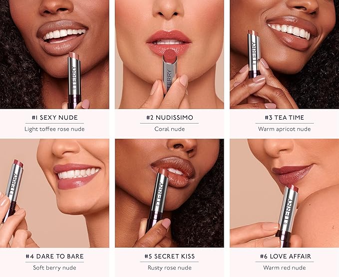 By Terry Hyaluronic Hydra-Balm Hydrating Lipstick, For Soft, Plump Lips, UV Defense, Add Color & Shine, Vegan, #3 Tea Time