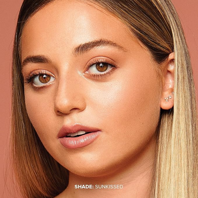 Nudestix Nudies Matte Cream Bronzer 3-in-1 All Over Face Colour for Face, Eyes, and Lips w/Blending Brush (Sunkissed)