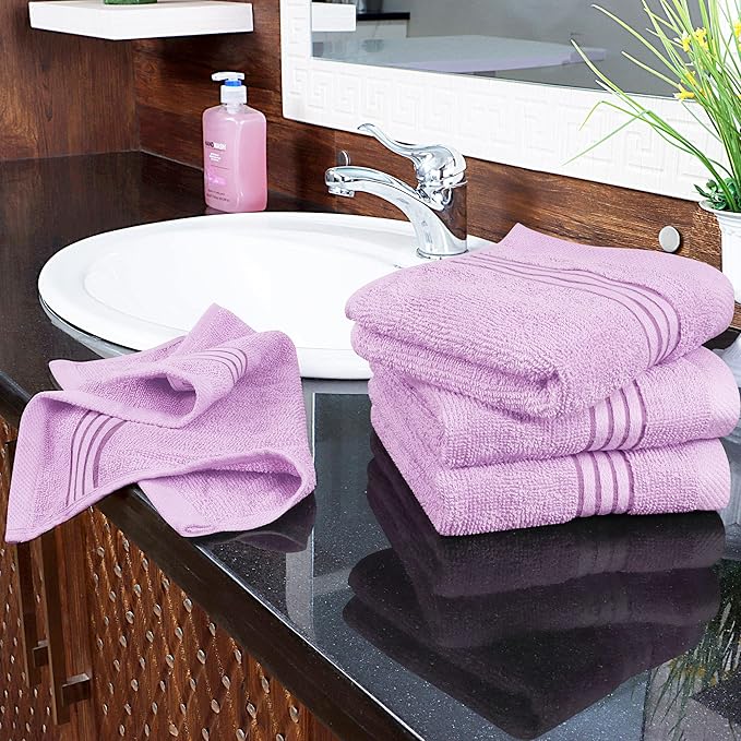 Utopia Towels - Luxury Wash Cloths Set (12 x 12 Inches) 600 GSM 100% Cotton Ring Spun, Highly Absorbent and Soft Feel Washcloths for Bathroom, Spa, Gym, and Face Towel (Lavender) (216 Pack)