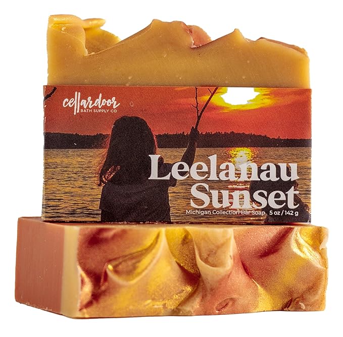Cellar Door Bath Supply Co. Bar Soap, 3 Bar Variety Pack - Mackinac Island Lilac, Good Times Great Lakes, Leelanau Sunset