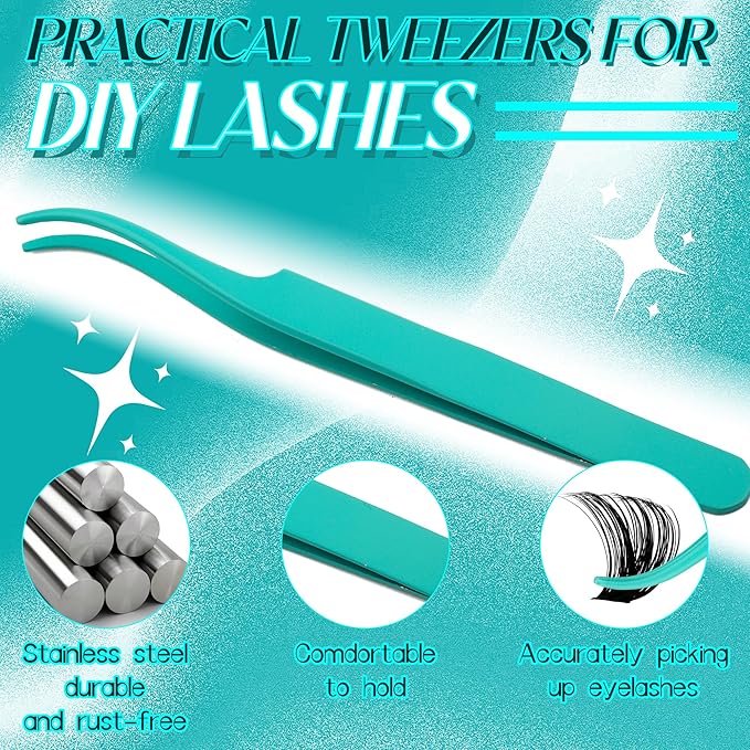 GEMERRY Lash Bond and Seal Kit Lash Cluster Glue Waterproof Strong Hold 72-96 Hours Bond and Seal Lash Glue for DIY Lash Extensions Kit with Eyelash Tweezers Kit