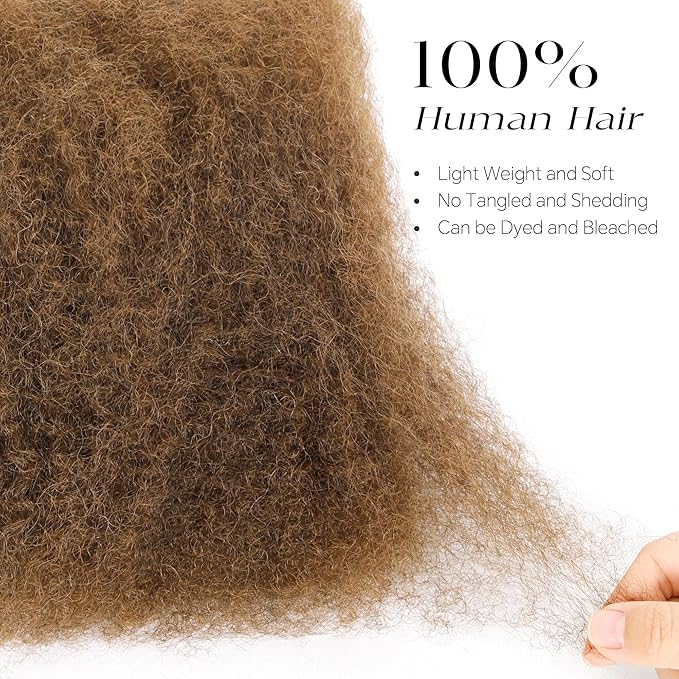 BLL Afro Kinkys Bulk Human Hair-100% Human Hair for Mini Twist Braiding Dreadlock Loc Extensions Afro Kinky Curly Hair Bulk Black Color (30#, 16 Inch (Pack Of 1))