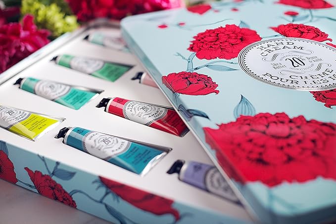 La Chatelaine Deluxe Hand Cream Gift Set Tin | Mothers Day Gift Ideas | Mom Gifts | Oprah's Favorite Things | 20% Organic Shea Butter Formula | Made in France | Natural and Organic Lotion (12 x 1 oz)