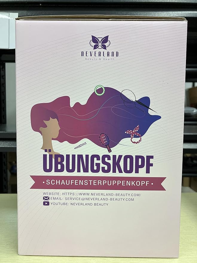 28Inch 60% Real Hair Mannequin Head,Doll Head for Hair Styling Braiding Curling,Cosmetology Mannequin Head with Hair with Table Clamp Hair Styling Set(Dark Brown)