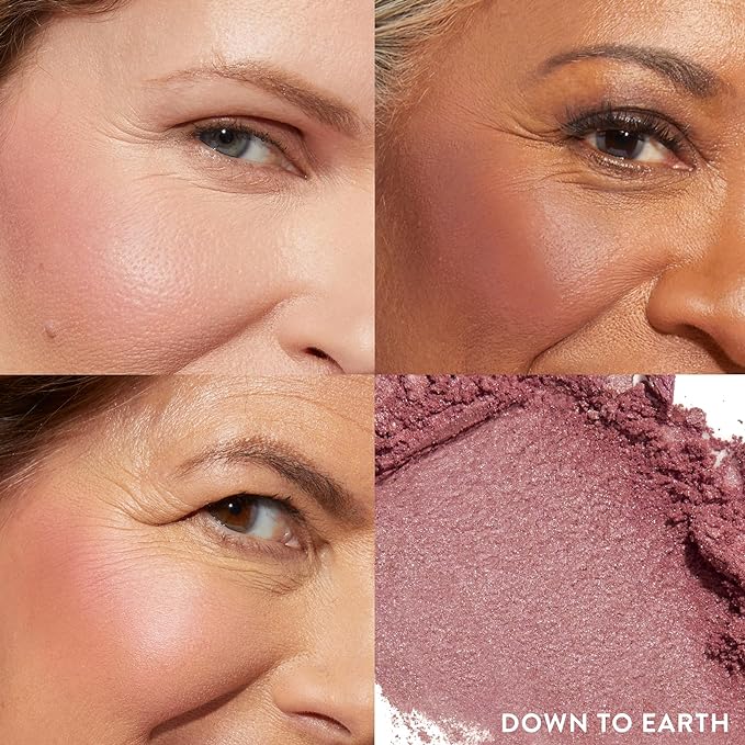 LAURA GELLER NEW YORK Baked Blush-n-Brighten Marbleized Blush for Cheeks - Down to Earth - Natural Finish - Buildable Color