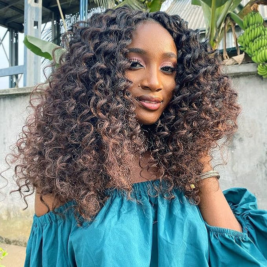 8 Packs Ocean Wave Crochet Hair Water Wave Crochet Braids for Women 14 Inch Short Curly Crochet Hair Beach Curl Deep Twist Crochet Braids Synthetic Braiding Hair Extensions (14 Inch, T1B/30#)