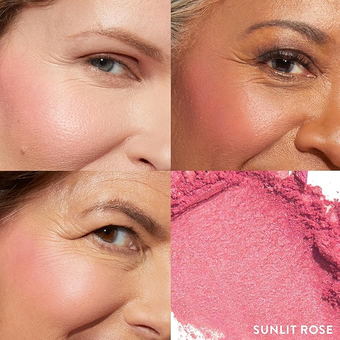 LAURA GELLER NEW YORK Baked Blush-n-Brighten Marbleized Blush for Cheeks - Sunlit Rose - Satin Finish - Buildable Color