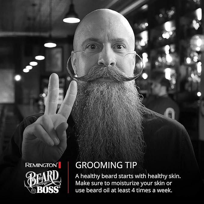 Remington Vacuum Beard Trimmer,13 Length and Style Settings with Adjustable Length Comb (2-18mm),Vacuum Trimmer for Beard, Mustache, and Stubble, Rechargeable Lithium Power, Washable, Removable Blades