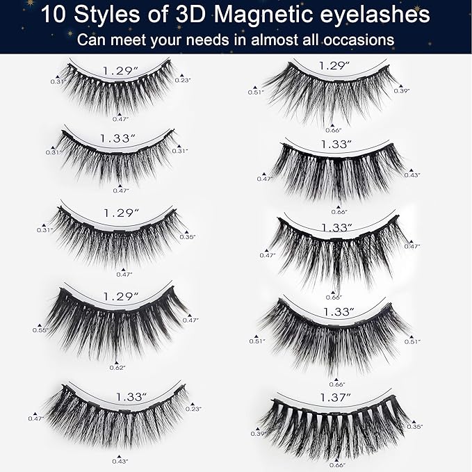 Alcastar Magnetic Eyelashes with Eyeliner Kit, Magnetic Lashes Natural Looking with, Reusable,Long Lasting, Easy Apply,Cruelty-Free. (ATZ1004A-4)