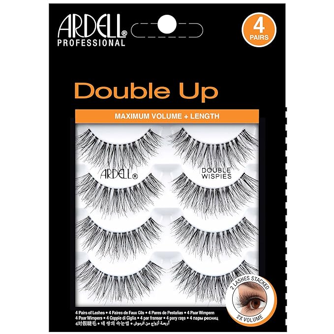 Ardell Double Up 113 Lashes - Maximum Volume and Length False Eyelashes, 4 Pairs, 1 Pack