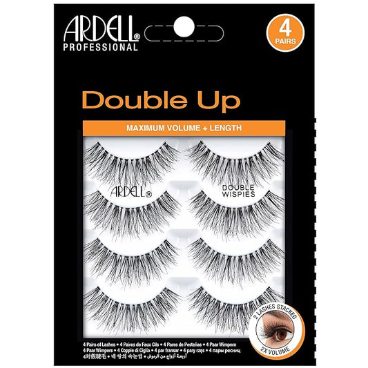 Ardell Double Up 113 Lashes - Maximum Volume and Length False Eyelashes, 4 Pairs, 1 Pack