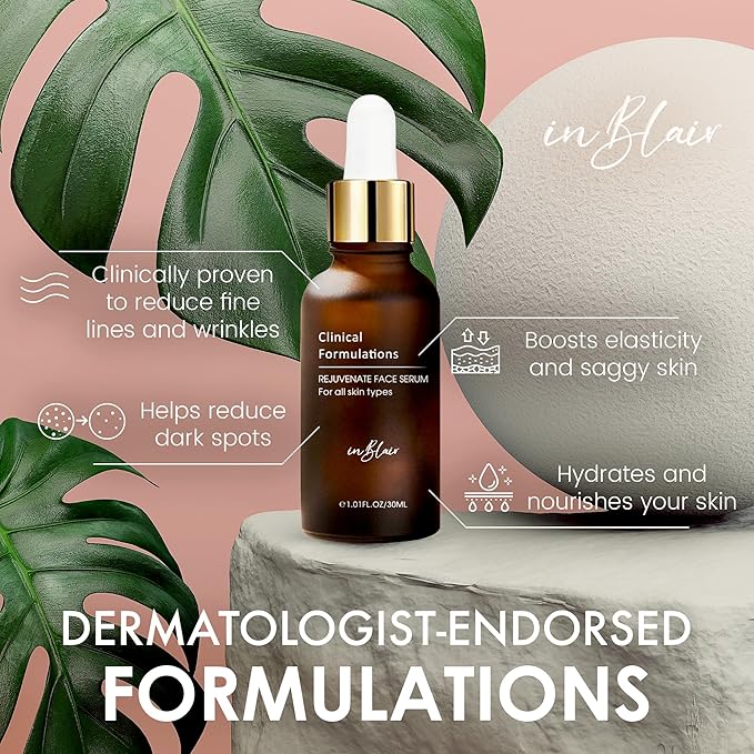 Rejuvenate Resurfacing Face Serum - Skin Care Serum for Face Wrinkles, Fine Lines, Dark Spots - Multi-Weight Hyaluronic Acid Formula for All Skin Types - 1 fl.oz.