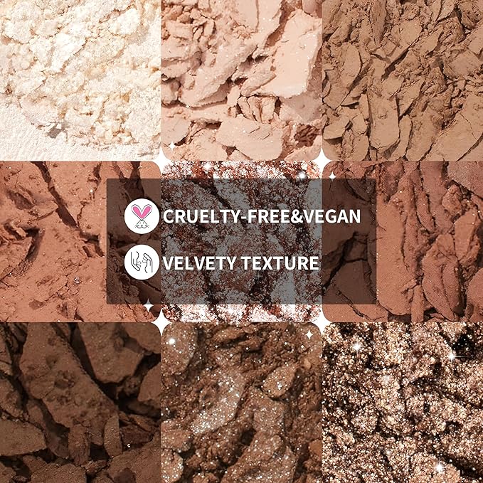 docolor Eyeshadow Palette 9 Colors Neutral Eyeshadow Palette Gemstone Shadow Palettes with Ultra-Velvety and Silky Finishes Highly Pigmented Mattes Shimmers Glitter Long-Wearing Eye Makeup Palettes