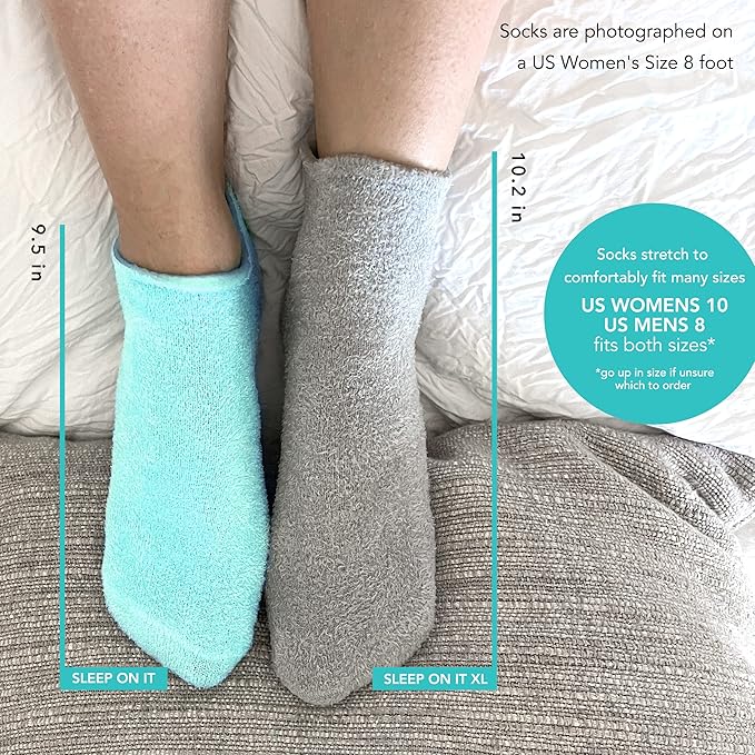 Barefoot Scientist Sleep On It Overnight Moisturizing Gel Socks, Nourish Your Feet (Teal)