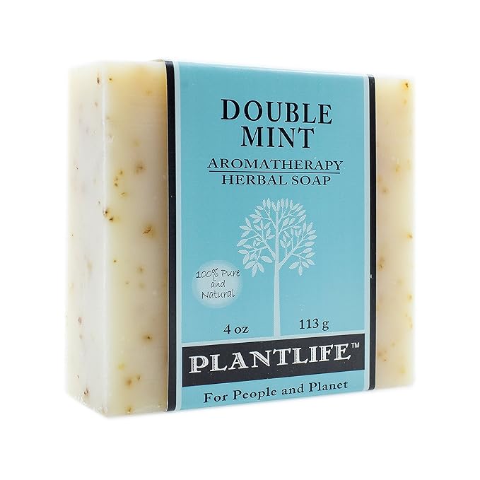 Plantlife Double Mint Bar Soap - Moisturizing and Soothing Soap for Your Skin - Hand Crafted Using Plant-Based Ingredients - Made in California 4oz Bar