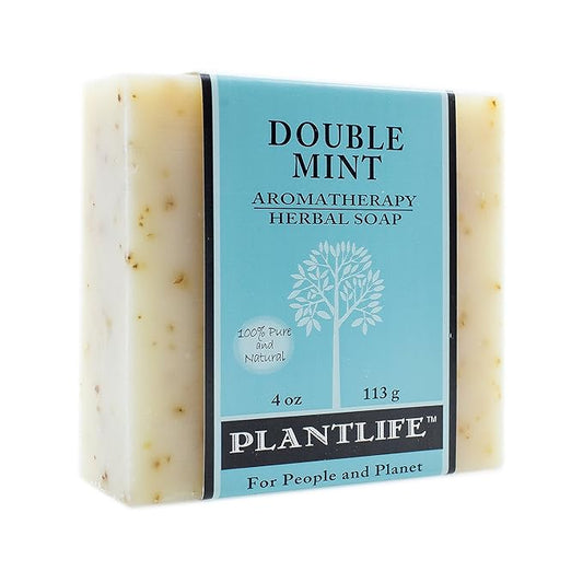 Plantlife Double Mint Bar Soap - Moisturizing and Soothing Soap for Your Skin - Hand Crafted Using Plant-Based Ingredients - Made in California 4oz Bar