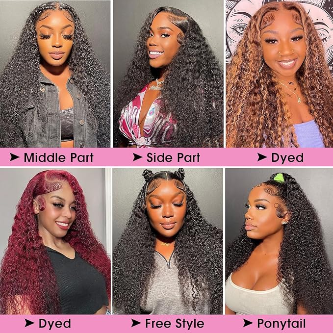 13x6 Lace Front Wigs Human Hair Pre Plucked 180% Density HD Transparent Lace Frontal Wigs Human Hair for women Glueless Wigs Curly Wigs Pre Plucked with Baby Hair 22 Inch