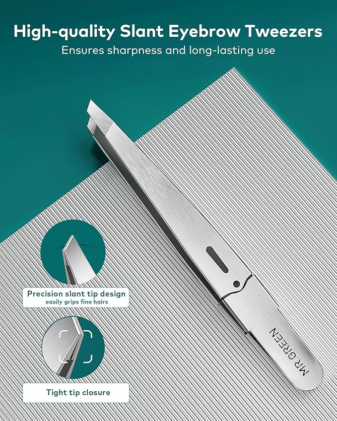 MR.GREEN Nail Clippers, 5PCS Nail Clipper Set With Ultra-thin Fingernail Clippers,Nail File, Tweezers, Scissors, Professional Manicure Set for Men and Women, Nail Cutter with Leather Case (Blue)