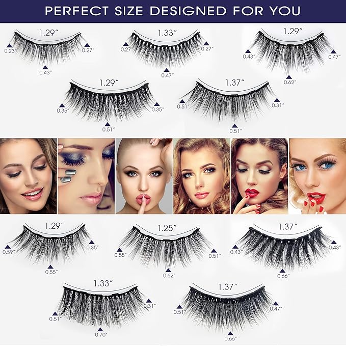4 Tubes Magnetic Eyeliner and Lashes Kit, Upgraded 3D Magnetic Eyelashes with Eyeliner Kit with Applicator,Magnetic Lashes Natural Look, Easy Eyelash to Apply,Magnet Eyelashes 10 Pairs.