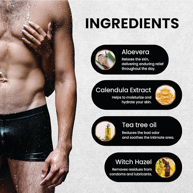 Skin Elements Men's Intimate Wash JUMBO Pack | with Refill | For 180 Days | 14.2 fl. oz | pH Balanced Hygiene Foaming Wash | Prevents Bad Odor | with Tea Tree Oil | Genital Wash | Super Saver Pack |