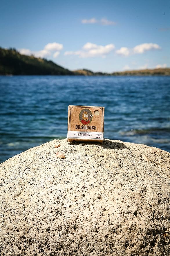 Dr. Squatch Bay Rum Soap 4-Pack Bundle – Bar Soap for Men with Natural Scent, Bay Rum, Kaolin Clay, Shea Butter – Handmade with Organic Oils in USA