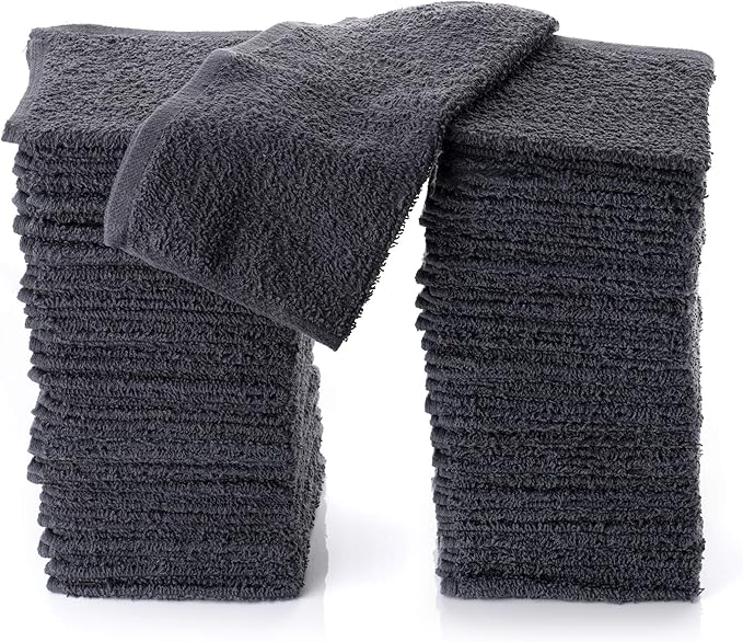 Simpli-Magic Towels, 12”x12” Washcloths, Gray 24 Count