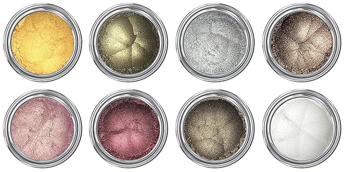Concrete Minerals Metallic Eyeshadow, Silky- Smooth and Highly Pigmented, Longer-Lasting With No Creasing, 100% Vegan and Cruelty Free, 2.4 Grams Loose Mineral Powder (Metallic Sample Bundle)