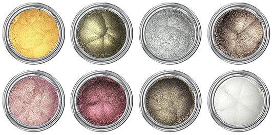 Concrete Minerals Metallic Eyeshadow, Silky- Smooth and Highly Pigmented, Longer-Lasting With No Creasing, 100% Vegan and Cruelty Free, 2.4 Grams Loose Mineral Powder (Metallic Sample Bundle)