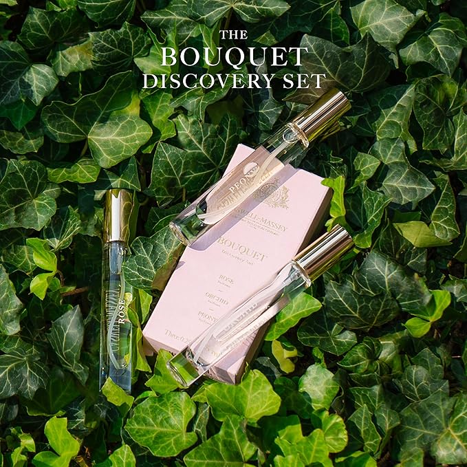 Caswell-Massey Bouquet Discovery Set, Includes Peony, Orchid & Rose, Discover the Beauty of Botanicals, Travel Size Perfume Set, Perfume for Women, 0.25 Fl Oz Each