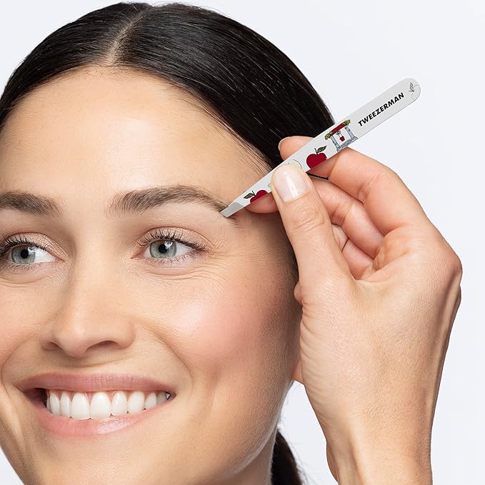 Tweezerman Snow White Slant Tweezer - Eyebrow Tweezers for Women and Men