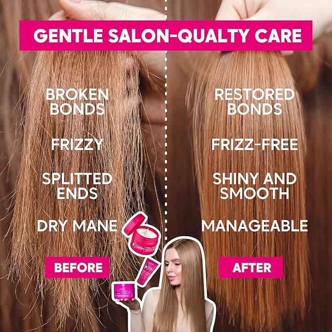 HAIR TREATMENT MASK FOR DAMAGED BRAZILIAN BONDOX 2.82 oz Thermal Activated Mask for Dry Frizzy Hair | Formaldehyde Free Cruelty Free | Results for up to 1-3 months | Almond Oil