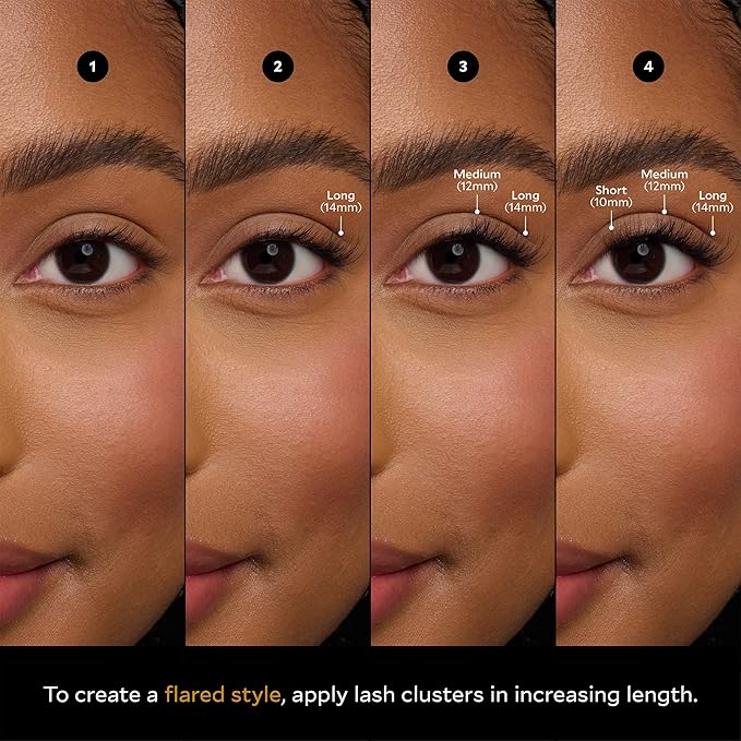 Velour-Xtensions™ Lash Clusters Kit, DIY Lash Extension Set at Home, Salon Quality Lashes in 10 Minute, Includes 12 Eyelash Clusters (10mm-14mm) + Lash Bond + Lash Applicator, Individual Lashes Kit