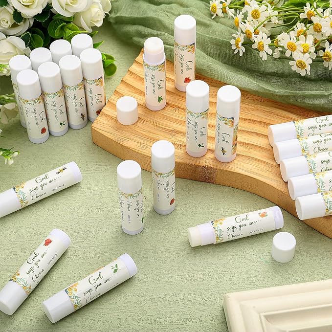 50 Pcs Lip Balm Bulk Christian Gift for Women Faith Religious Bible Verse Lip Balm Inspirational Gift Scripture Moisturizing Lip Care Product for Coworker Sister Teacher(Fresh)