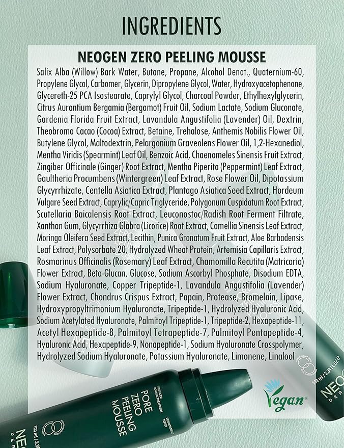 [K-Beauty] Neogen Dermalogy Pore Zero Peeling Mousse | All-in-One Foaming Exfoliating Face Wash Visibly Firming, Tightening & Lifting Skin 3.38 fl oz