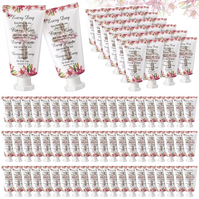 50 Pack Christian Hand Lotion Bulk Gifts for Women Mother Day Bible Mini Travel Hand Lotion Bulk for Stocking Stuffers Gifts Women Church Appreciation Teachers Coworkers(Fresh)