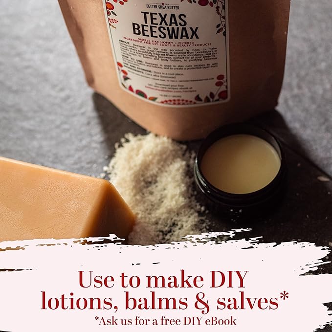 Better Shea Butter Bees Wax for Candle Making | Raw Beeswax for Candles, Food Grade | 100 Pure Beeswax Bar For Lotion Making and Lip Balms Making | 1 lb (16 oz)