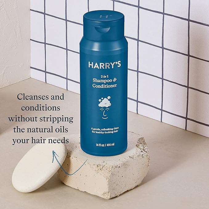 Harry's Men's Shampoo and Conditioner 2 in 1, Gentle & Refreshing For All Hair Types, 14 Fl Oz, 3 Count