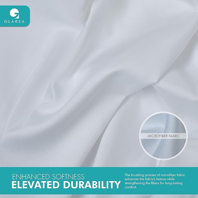 Glarea Microfiber Massage Table Sheet Set 2 Pack with 2 Face Cover, 2 Flat Sheets and 2 Fitted Sheets (White - 2 Sets, Massage Table)