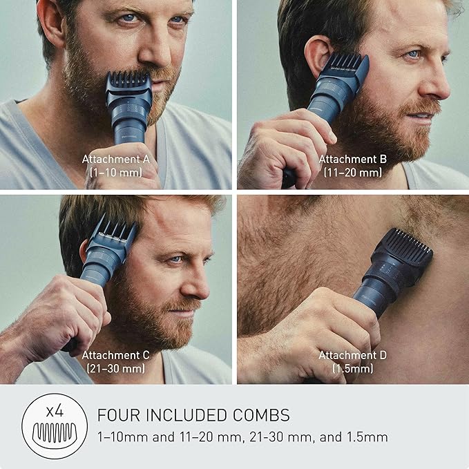 Panasonic MultiShape Electric Trimmer for Beard, Hair and Body, 58 Adjustable Cutting Lengths and Advanced Blade System, Cordless Waterproof Wet/Dry Clipper for Men - ER-ACKN2-HB