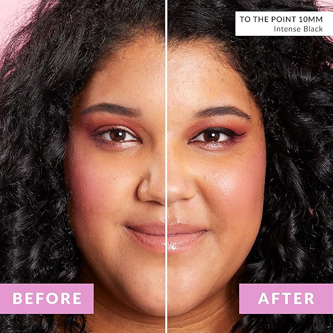 The Quick Flick Winged Eyeliner Stamp - Waterproof & Smudge Proof Vegan Cat Eye - 4mm Thick Wing & 10mm To the Point Felt-Tip Hypoallergenic Pen (Intense Black-2 Pen)