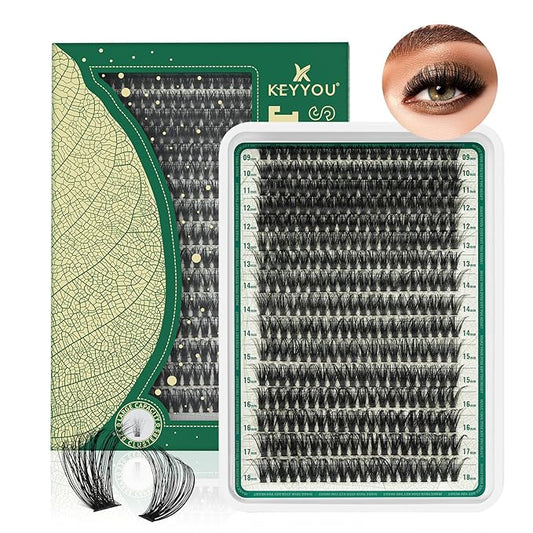 Lash Clusters 320pcs 80D C Curl 9-18MIX Super Soft Wispy DIY Eyelash Extension at Home