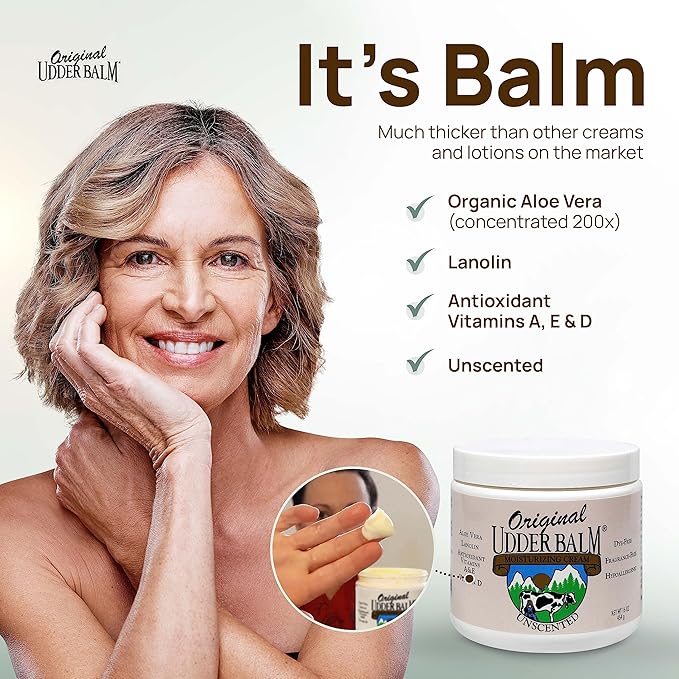 Unscented Original Udder Balm for Cracked Dry Skin 16 Fl Oz