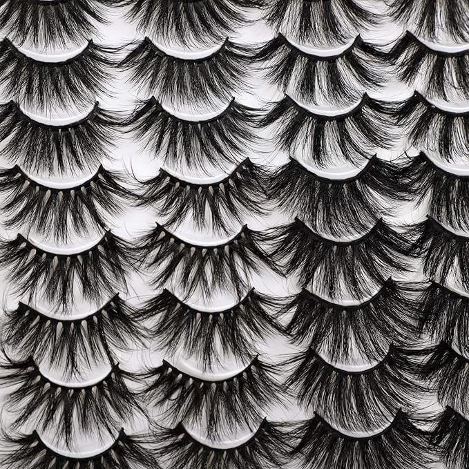 Lanflower 25MM Lashes Dramatic Volumn Eyelashes Wholesale Bulk 20 Pairs 4 Styles